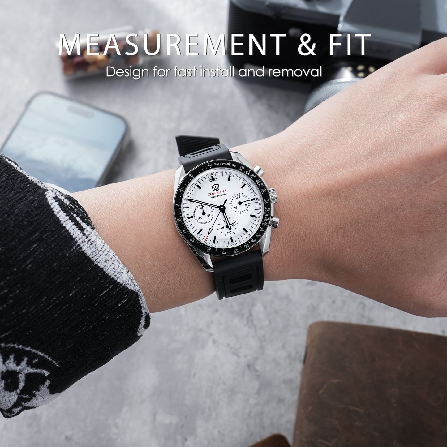 FKM Premium Grade Rubber Dive Watchband Strap WDSFKM01