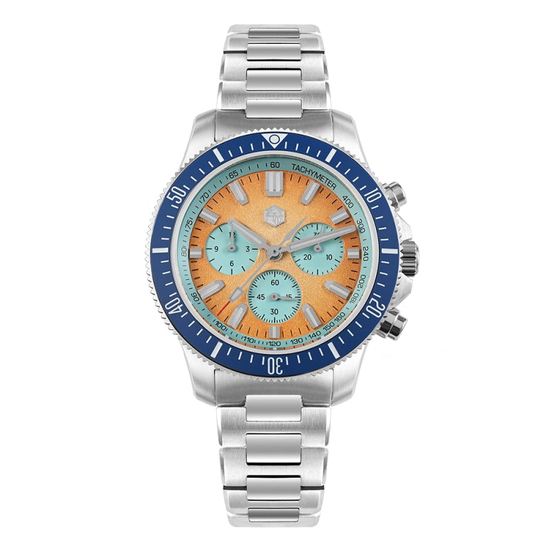 San Martin 40mm Chronograph Watch Peacock SL-4801 Automatic Movement SN0118G-JS