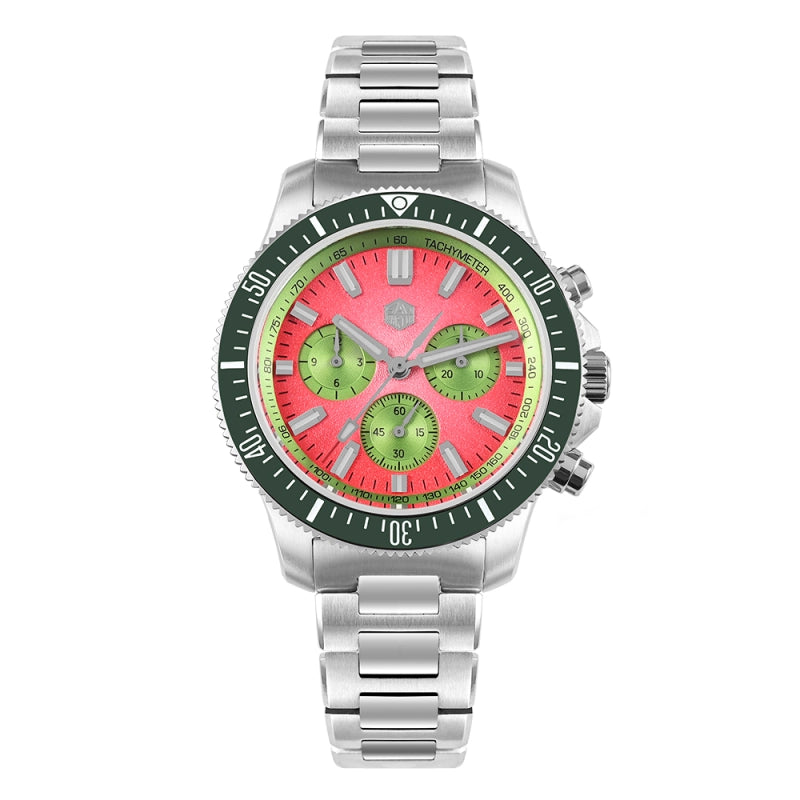 San Martin 40mm Chronograph Watch Peacock SL-4801 Automatic Movement SN0118G-JS