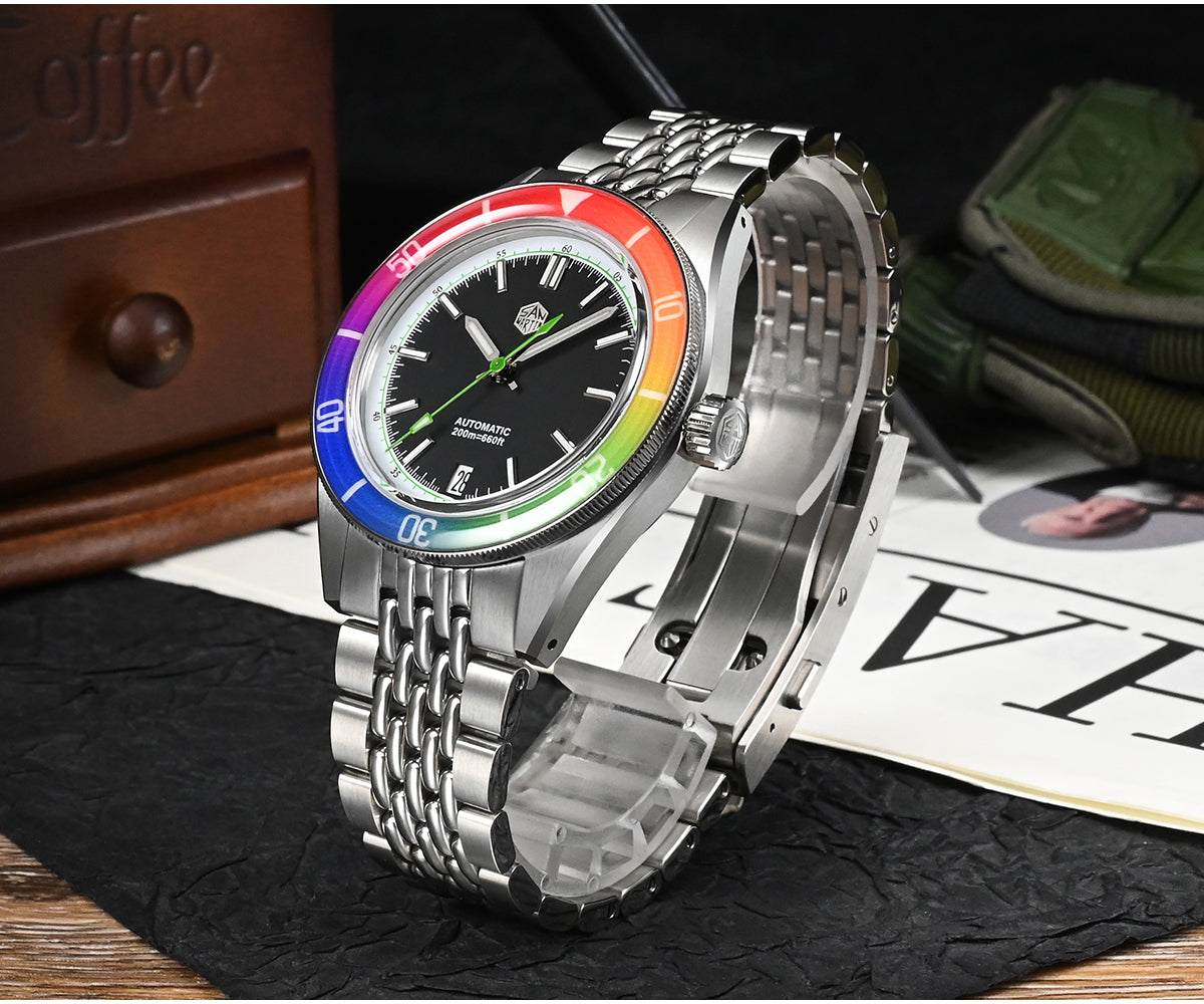 San Martin 39.5mm Rainbow bezel Summer Dive Watches SN0116