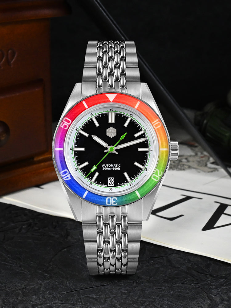 San Martin 39.5mm Rainbow bezel Summer Dive Watches SN0116