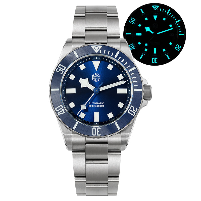 San Martin Titanium 39mm Sunray Dial Dive Watch SN0121T