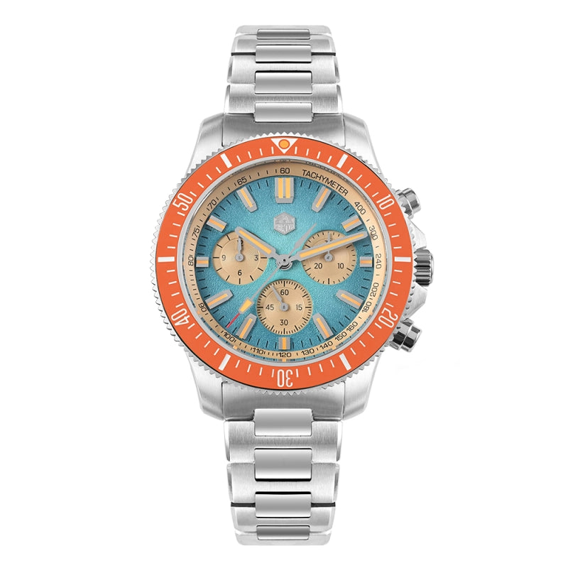San Martin 40mm Chronograph Watch Peacock SL-4801 Automatic Movement SN0118G-JS