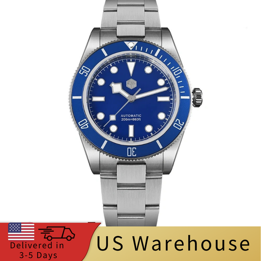 ★US Warehouse★San Martin 40mm Retro Men Diver Watch NH35 Mechanical SN0008