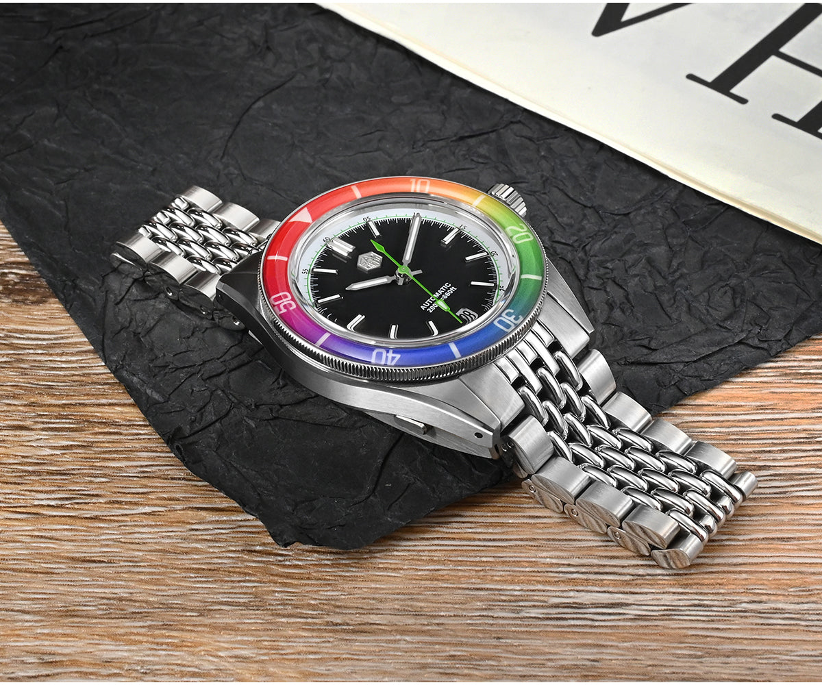 San Martin 39.5mm Rainbow bezel Summer Dive Watches SN0116