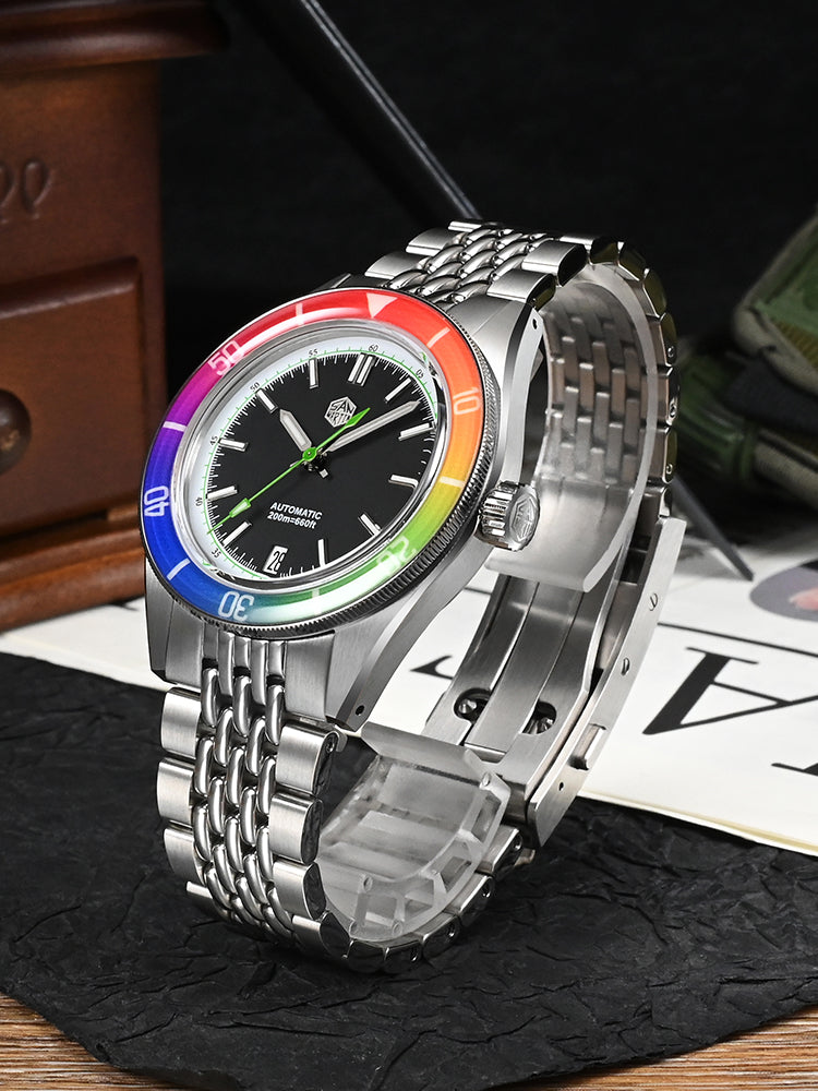 San Martin 39.5mm Rainbow bezel Summer Dive Watches SN0116