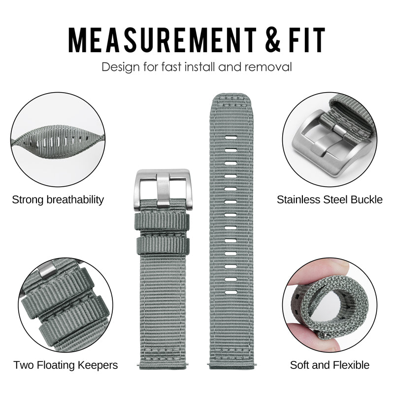 Tactical Nylon Watch strap Band Strap 20mm/22mm
