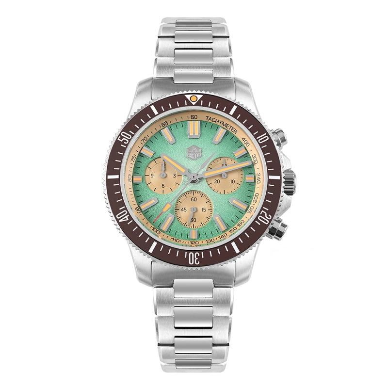 San Martin 40mm Chronograph Watch Peacock SL-4801 Automatic Movement SN0118G-JS