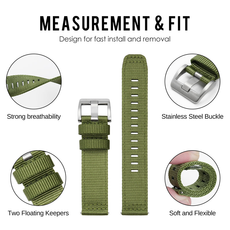 Tactical Nylon Watch strap Band Strap 20mm/22mm