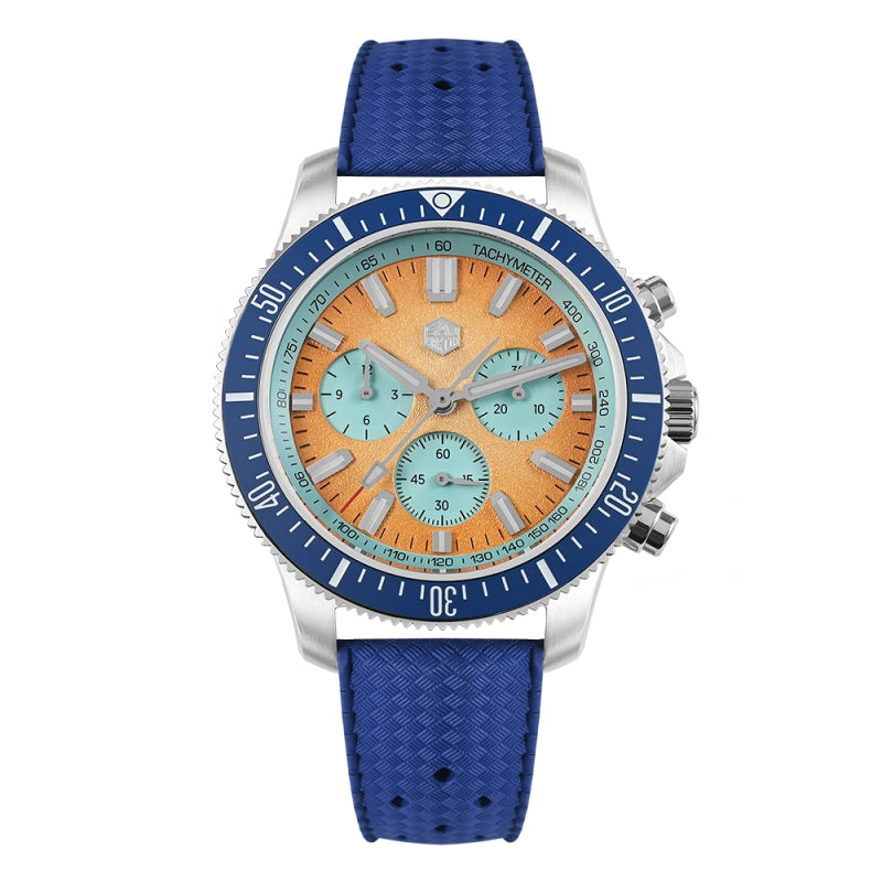 San Martin 40mm Chronograph Watch Peacock SL-4801 Automatic Movement SN0118G-JS