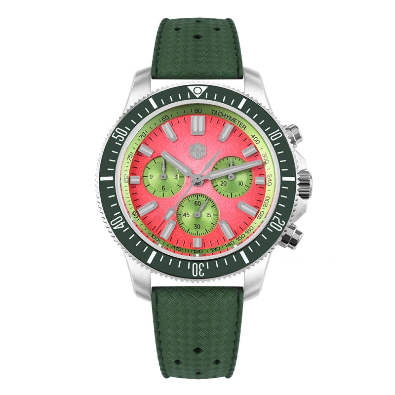 San Martin 40mm Chronograph Watch Peacock SL-4801 Automatic Movement SN0118G-JS