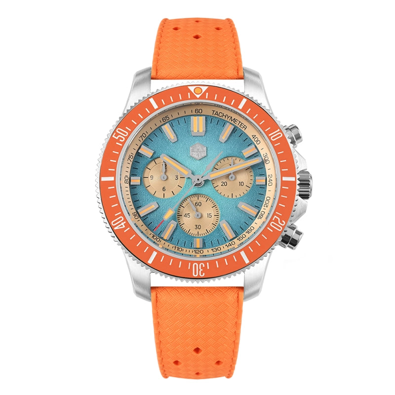 San Martin 40mm Chronograph Watch Peacock SL-4801 Automatic Movement SN0118G-JS