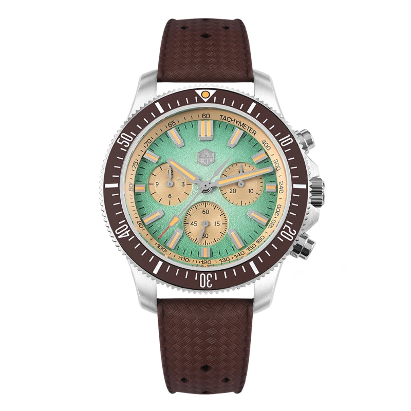 San Martin 40mm Chronograph Watch Peacock SL-4801 Automatic Movement SN0118G-JS