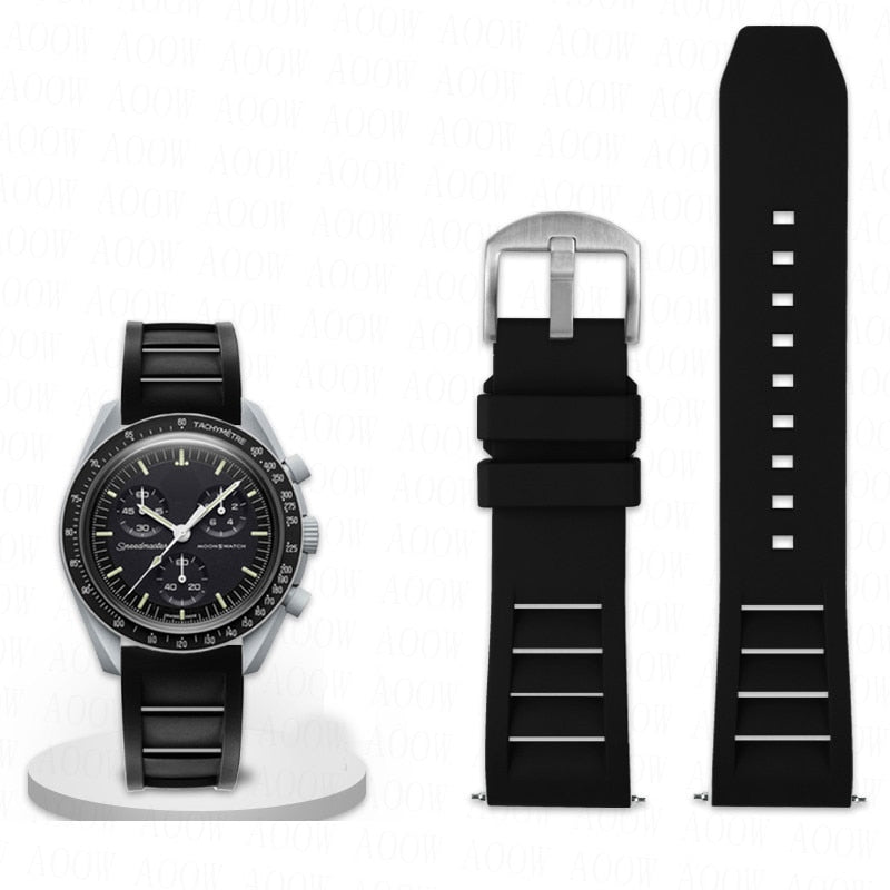 Soft FKM Rubber Easy Release Watchband