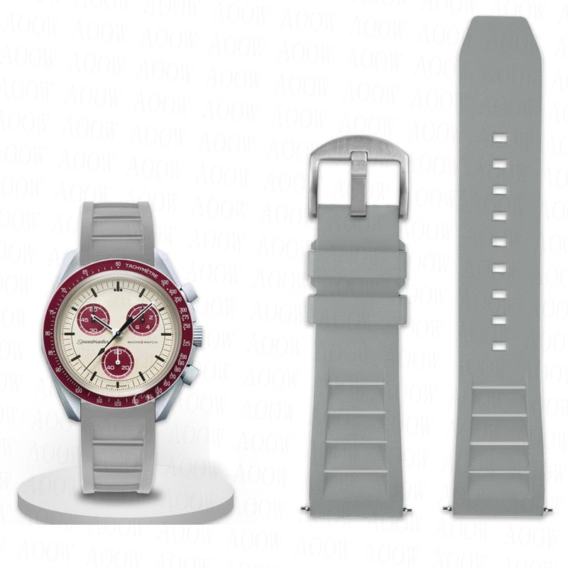 Soft FKM Rubber Easy Release Watchband
