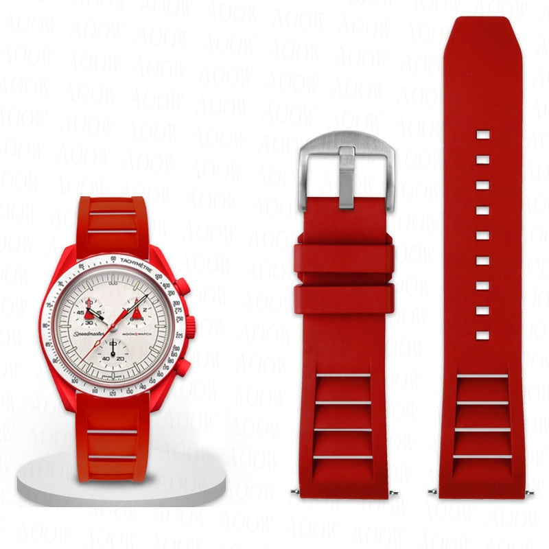 Soft FKM Rubber Easy Release Watchband