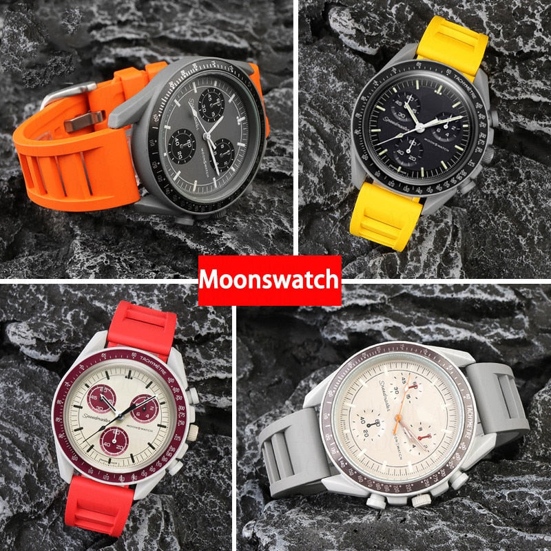 Soft FKM Rubber Easy Release Watchband