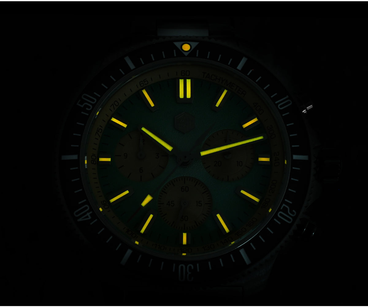 San Martin 40mm Chronograph Watch Peacock SL-4801 Automatic Movement SN0118G-JS