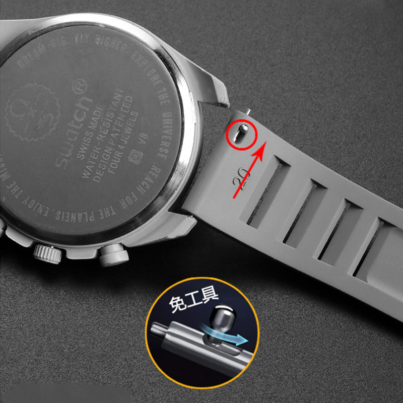 Soft FKM Rubber Easy Release Watchband
