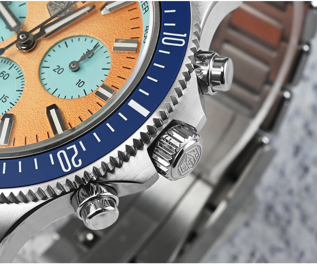 San Martin 40mm Chronograph Watch Peacock SL-4801 Automatic Movement SN0118G-JS
