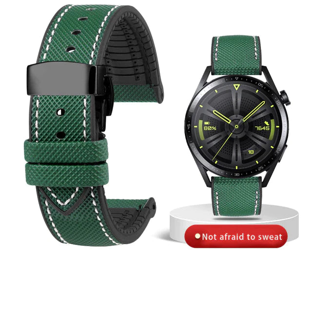 Breathable Rubber Canvas Watch Strap