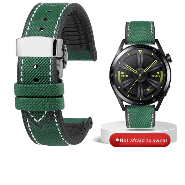 Breathable Rubber Canvas Watch Strap