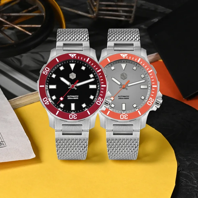 San Martin Original Design Divers Watch Milanese Bracelet SN085G-B