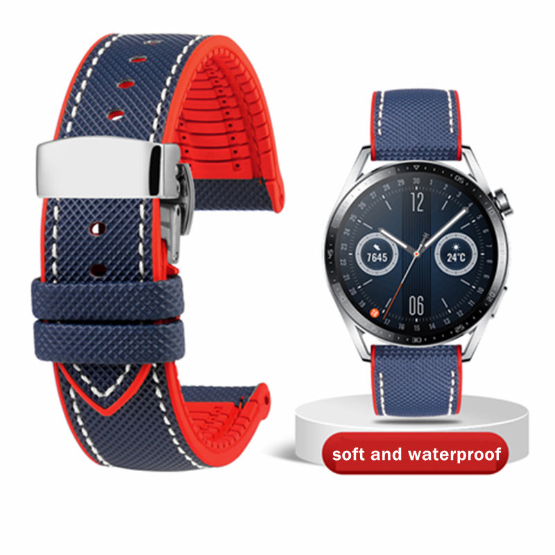 Breathable Rubber Canvas Watch Strap