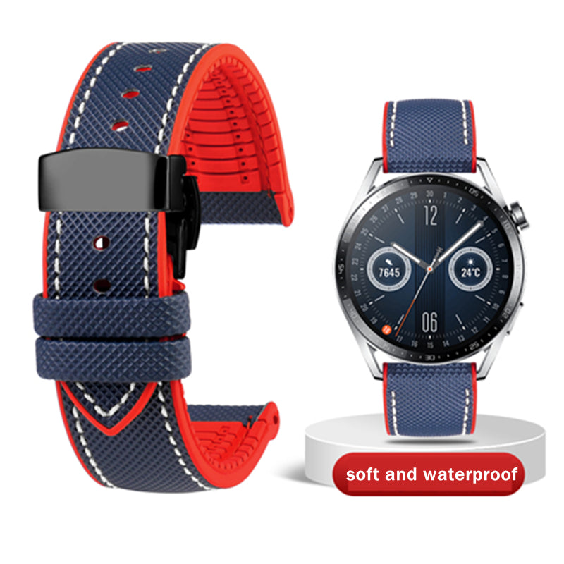 Breathable Rubber Canvas Watch Strap