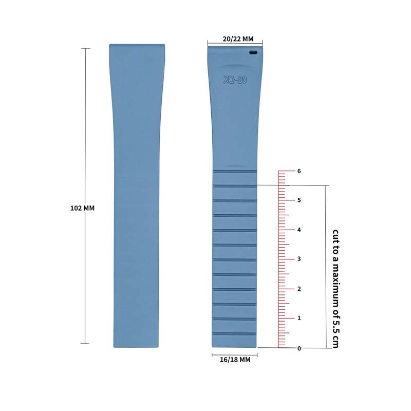 Cut-to-Size CTS FKM Rubber Watch Strap