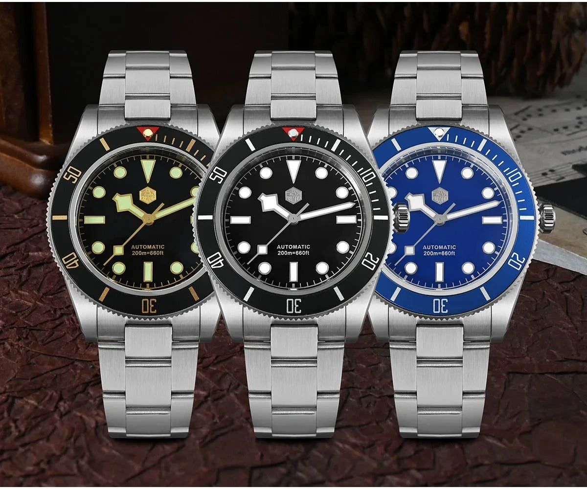 San Martin 40mm Retro Men Diver Watch NH35 Mechanical SN0008
