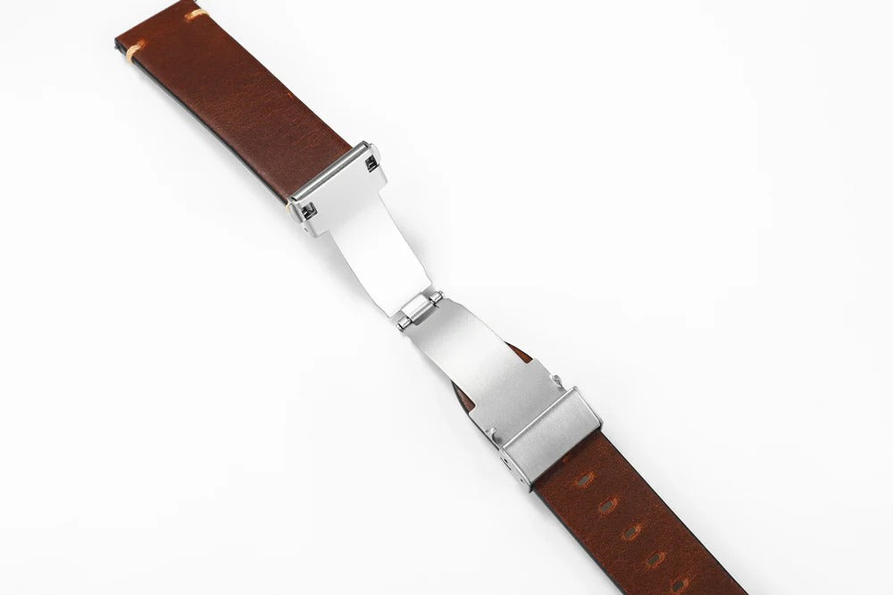 Retro Oil Waxed Leather Watch Strap 20mm 22mm