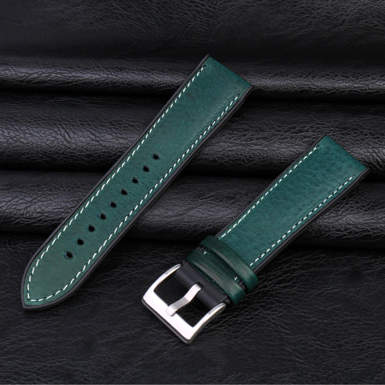 Italian Leather Fluorine Rubber Watch Bands