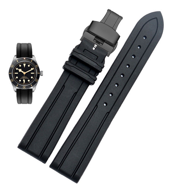 FKM Rubber Waffle Watch Strap