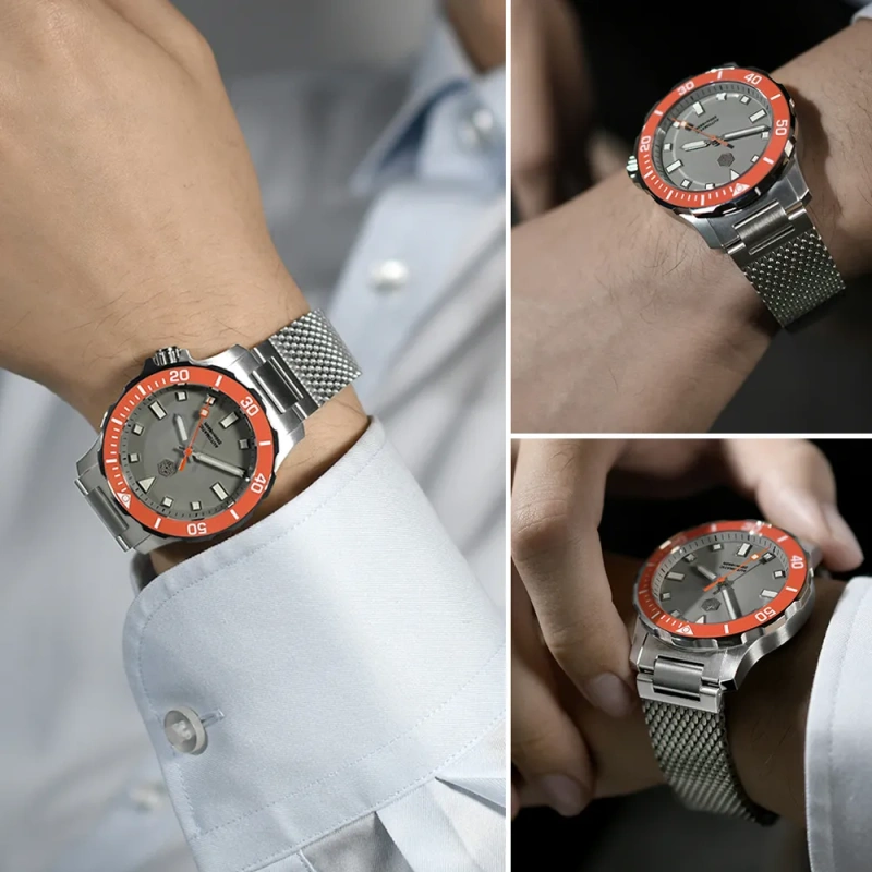 San Martin Original Design Divers Watch Milanese Bracelet SN085G-B