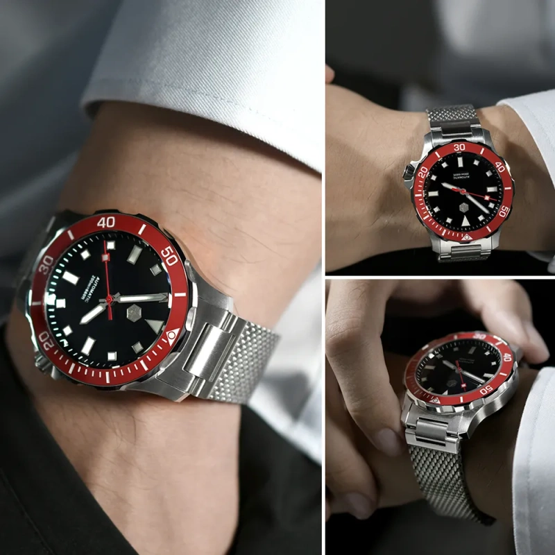 San Martin Original Design Divers Watch Milanese Bracelet SN085G-B