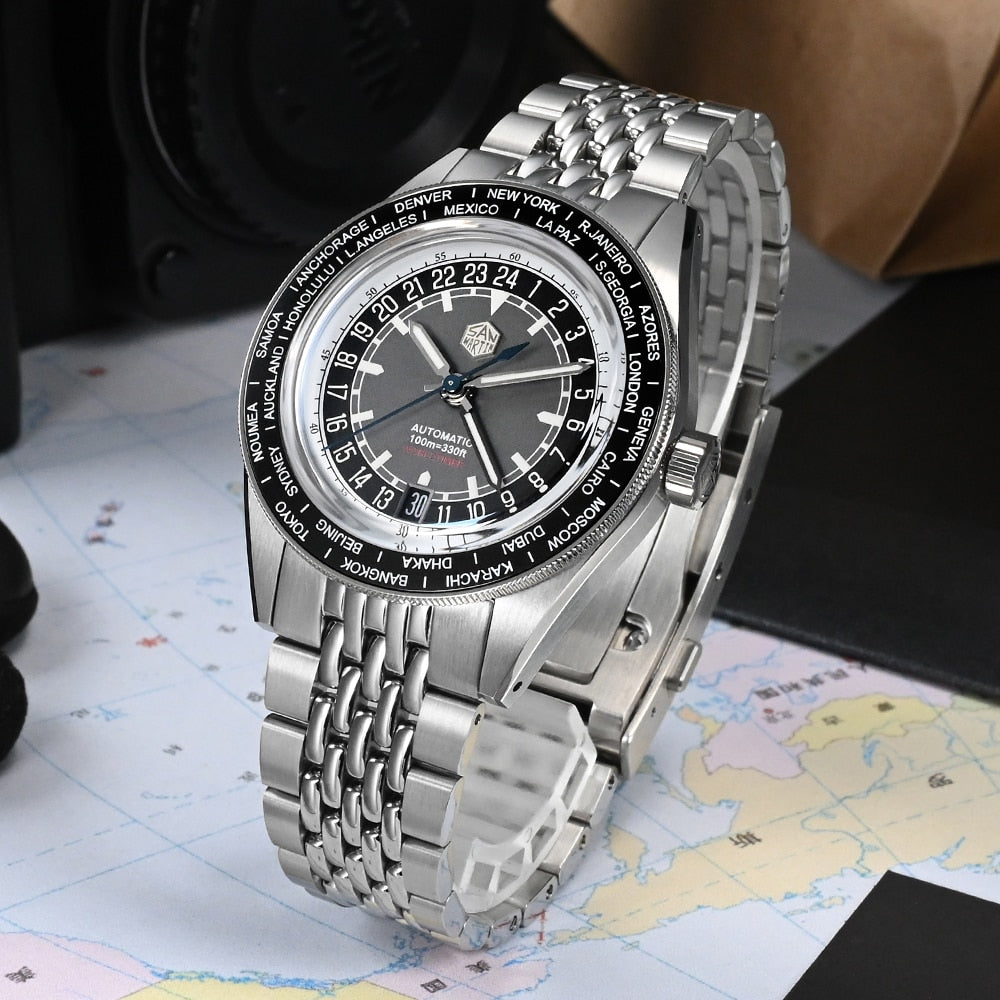 San Martin World Timer NH34 GMT Watch SN0116-G2