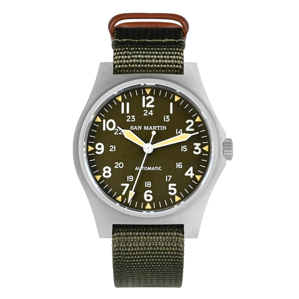 San Martin 38mm NH35 Retro Military Pilot Watch