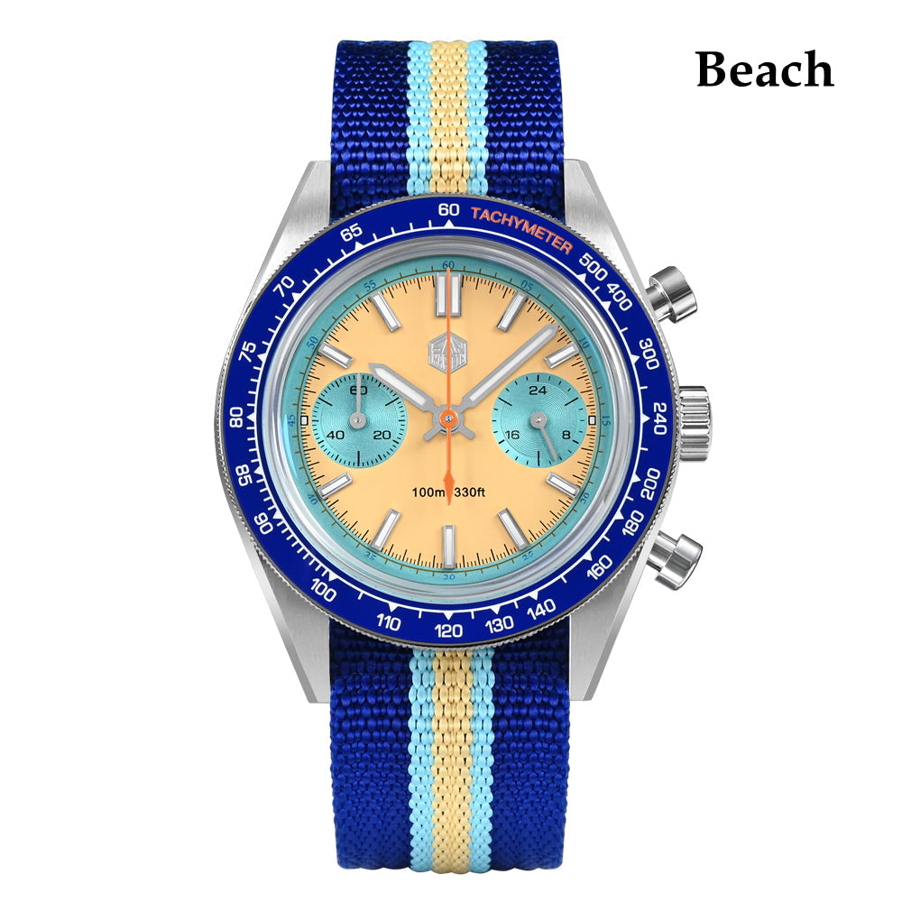 San Martin Original Design Chronograph VK64 Quartz Watch