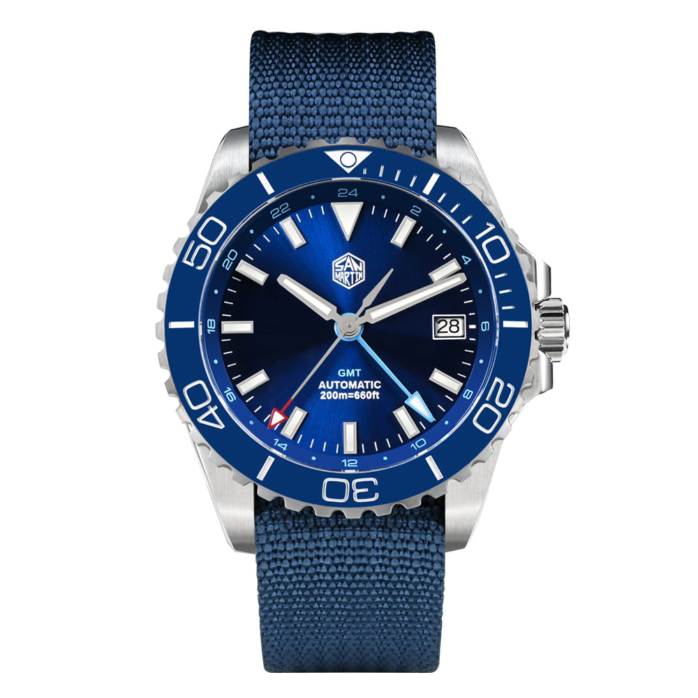 San Martin 39mm Diver GMT Watch SN0136