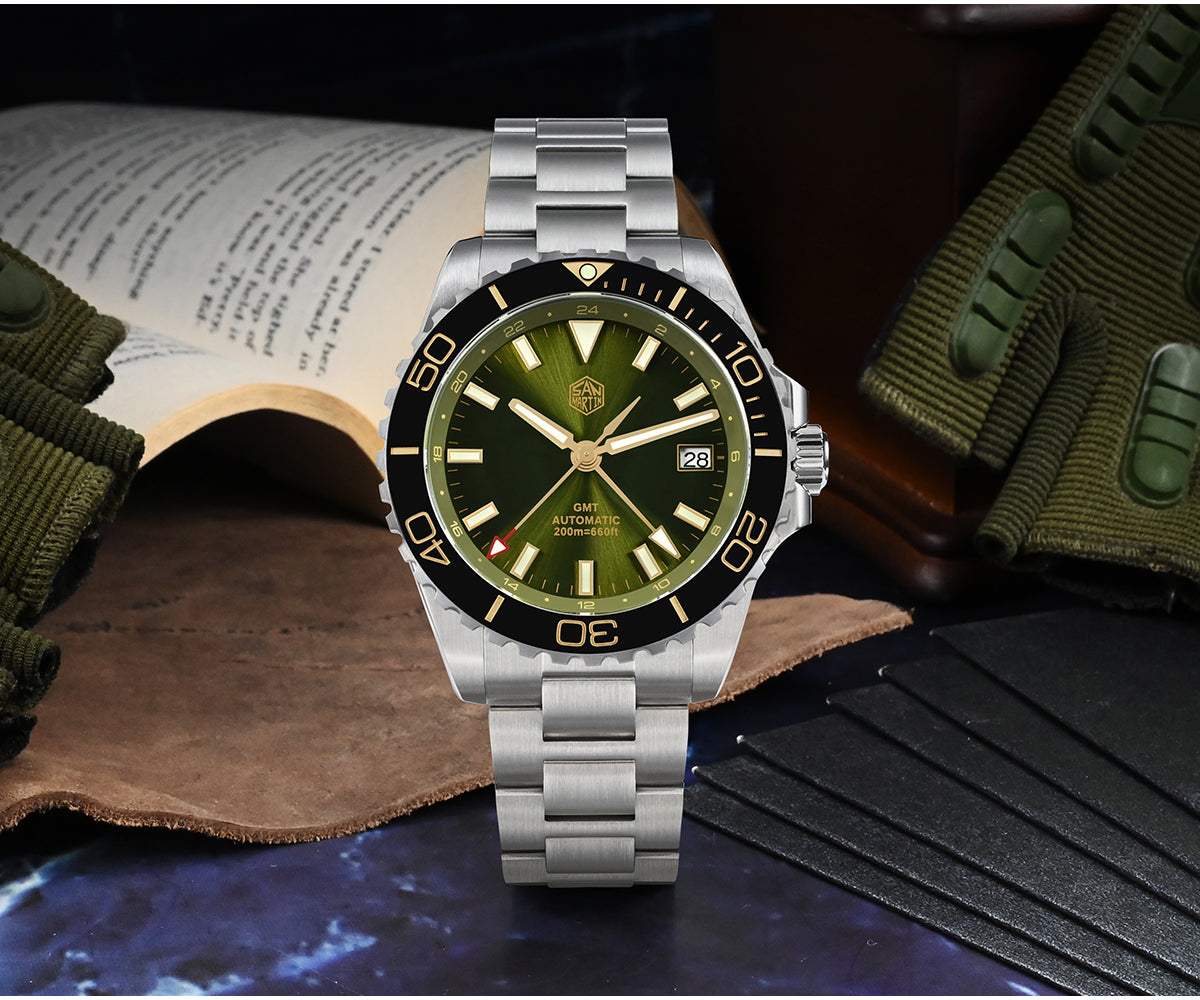 San Martin 39mm Diver GMT Watch SN0136