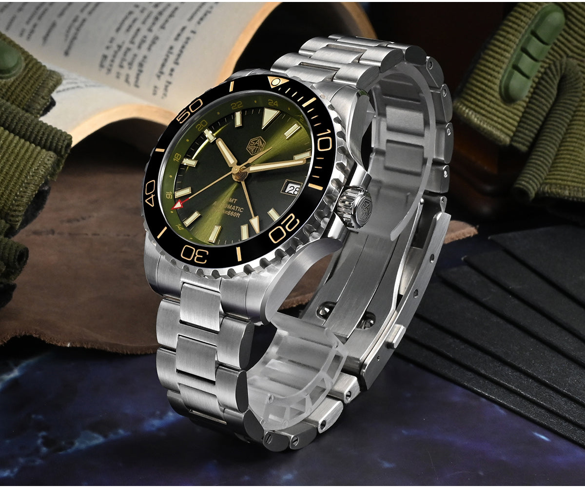 San Martin 39mm Diver GMT Watch SN0136