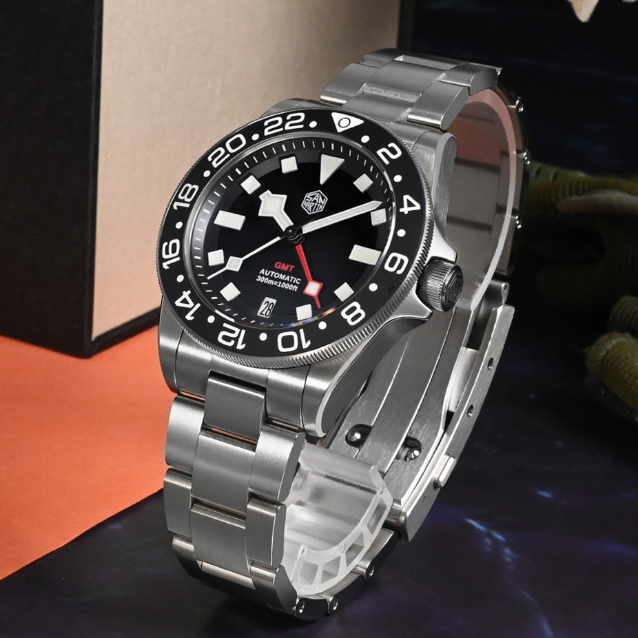 ★EU warehouse★Watchdives x San Martin Titanium NH34 GMT Watch SN0121TC