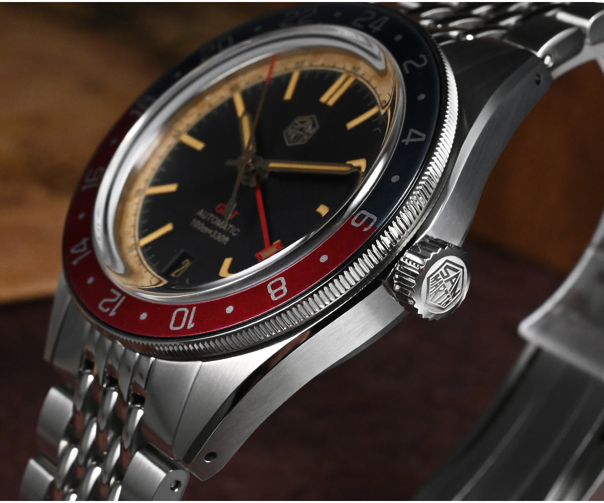 San Martin Vintage Style NH34 GMT Men Watch SN0116G-V6