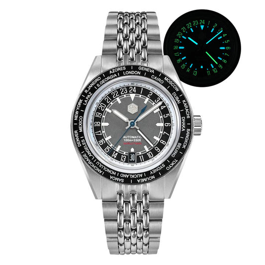 San Martin World Timer NH34 GMT Watch SN0116-G2