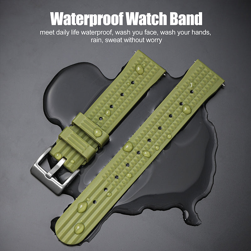 ★Special Offer★Watchdives Soft Waffle Rubber Dive Strap