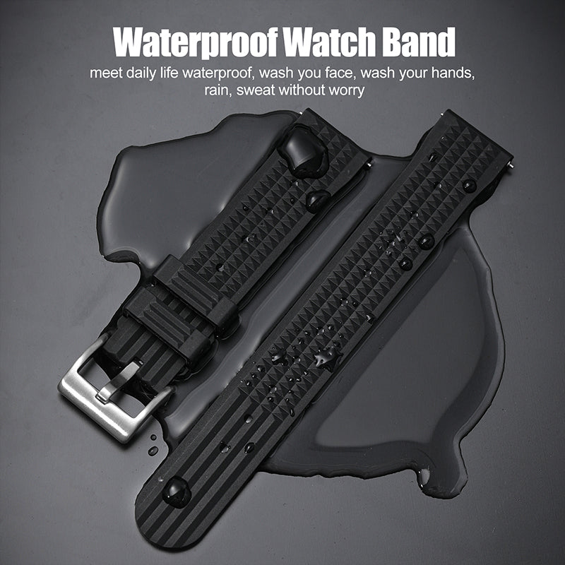 ★Special Offer★Watchdives Soft Waffle Rubber Dive Strap