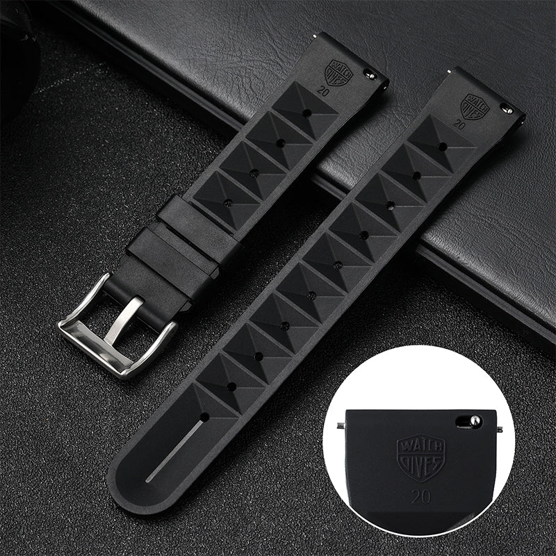 ★Special Offer★Watchdives Soft Waffle Rubber Dive Strap