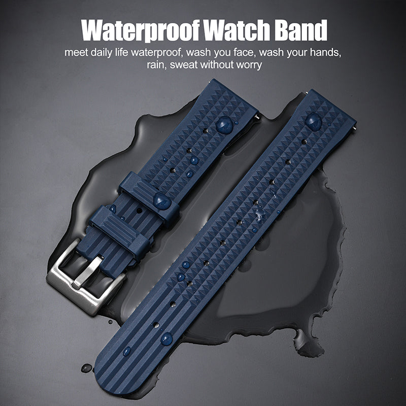 ★Special Offer★Watchdives Soft Waffle Rubber Dive Strap