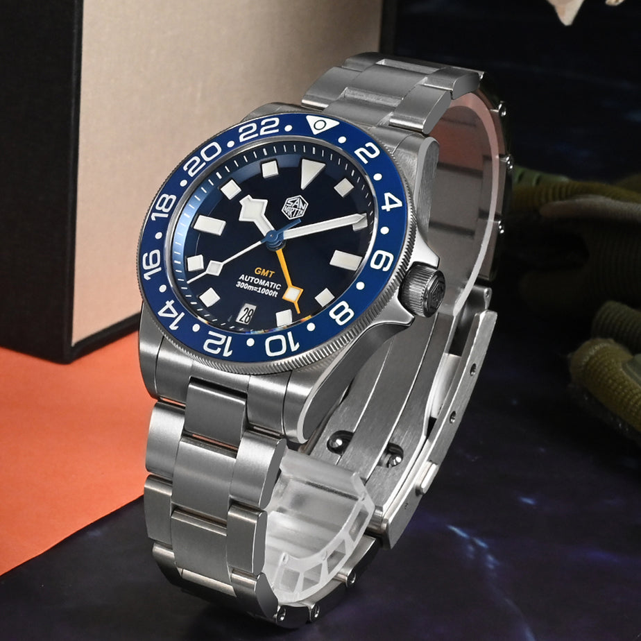 ★EU warehouse★Watchdives x San Martin Titanium NH34 GMT Watch SN0121TC